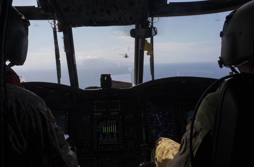 JTF - Leeward Islands helicopters fly over Dominica