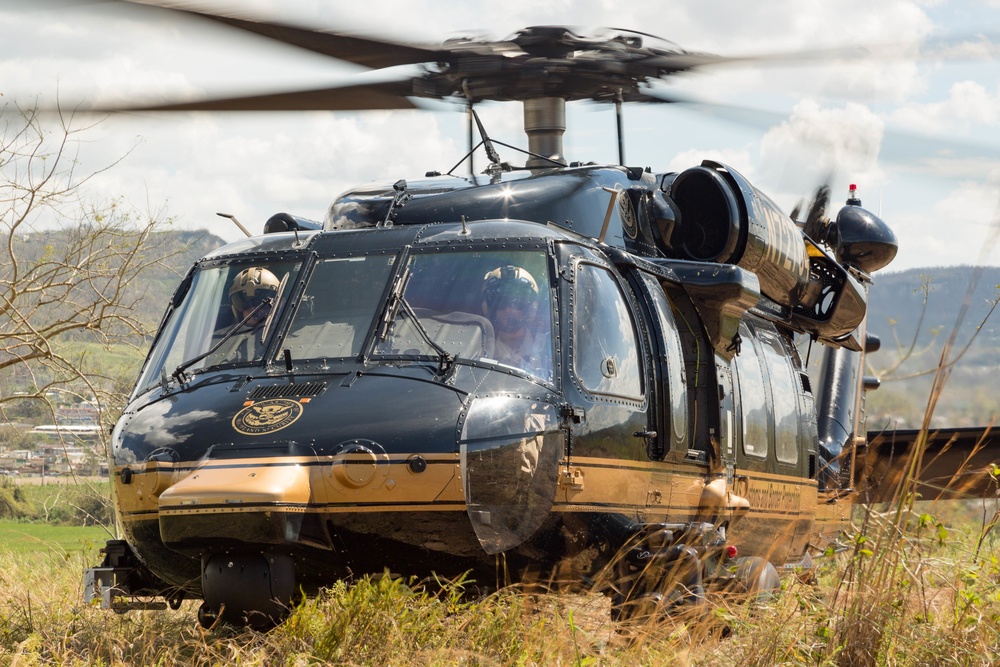 CBP Black Hawk crew lands to conduct a welfare check in Puerto Rico