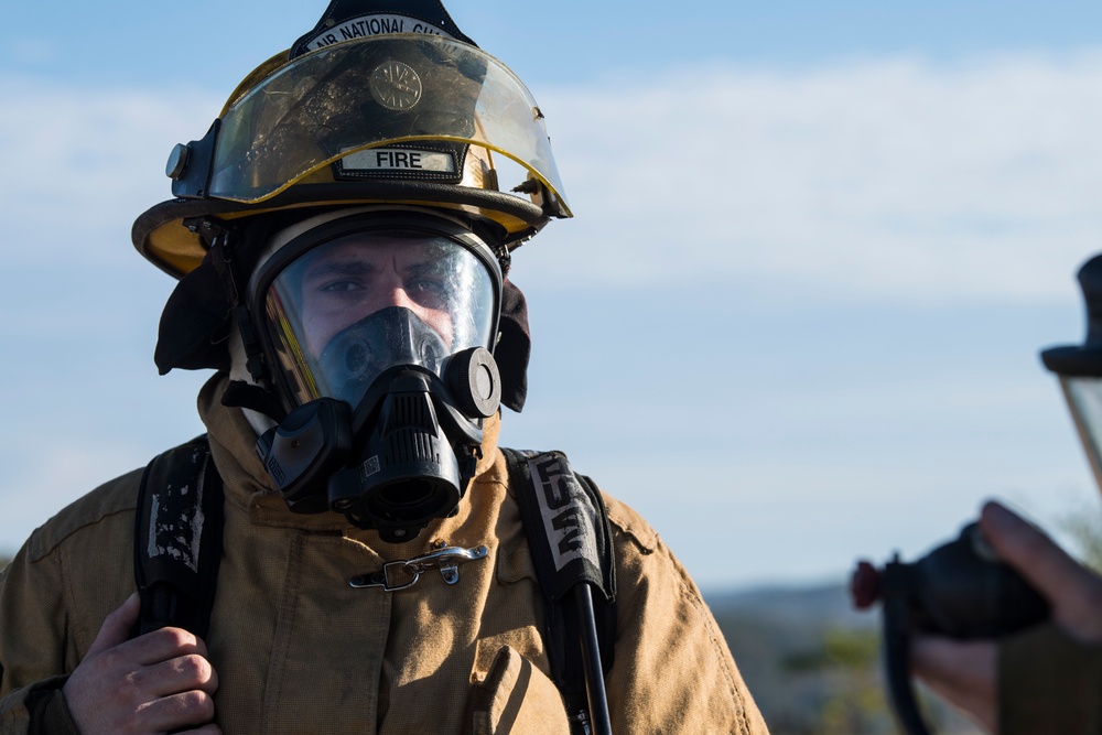130th Fire and Emergency Services conducts aircraft live fire training