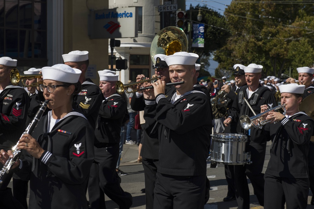 Sailors and Marines Participate in Italian Heritage Parade During Fleet Week San Francisco