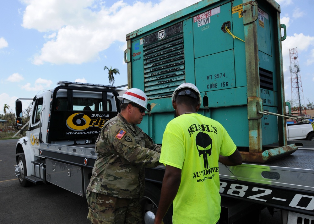U.S. Army Corps of Engineers provide generators for critical facilities in Puerto Rico