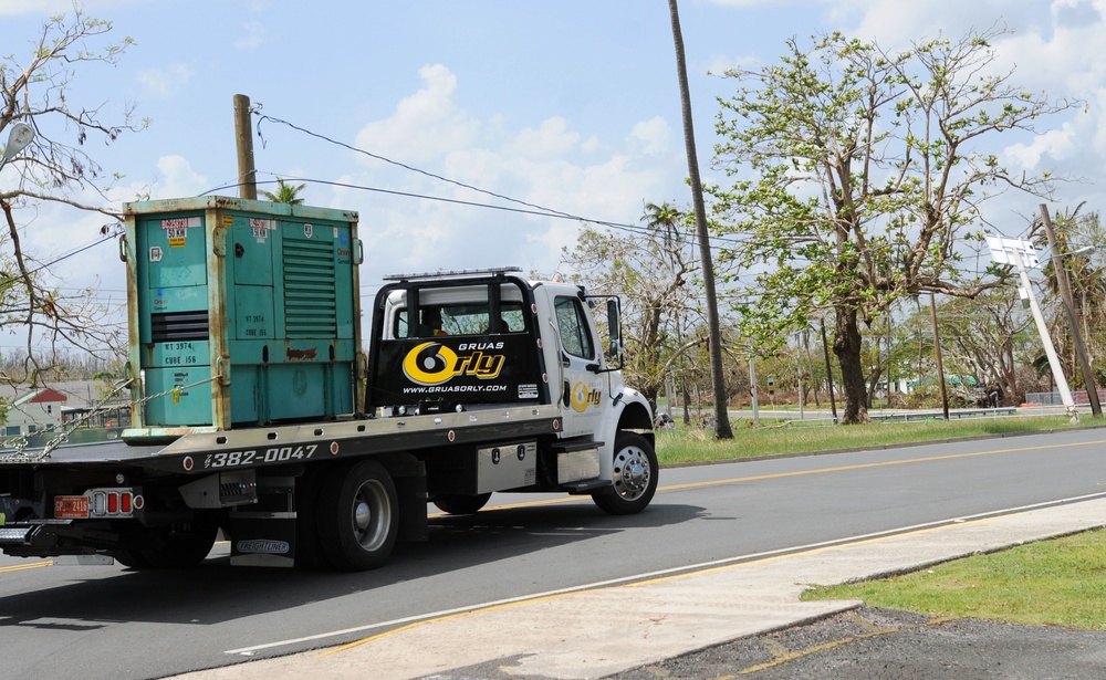 U.S. Army Corps of Engineers provide generators for critical facilities in Puerto Rico