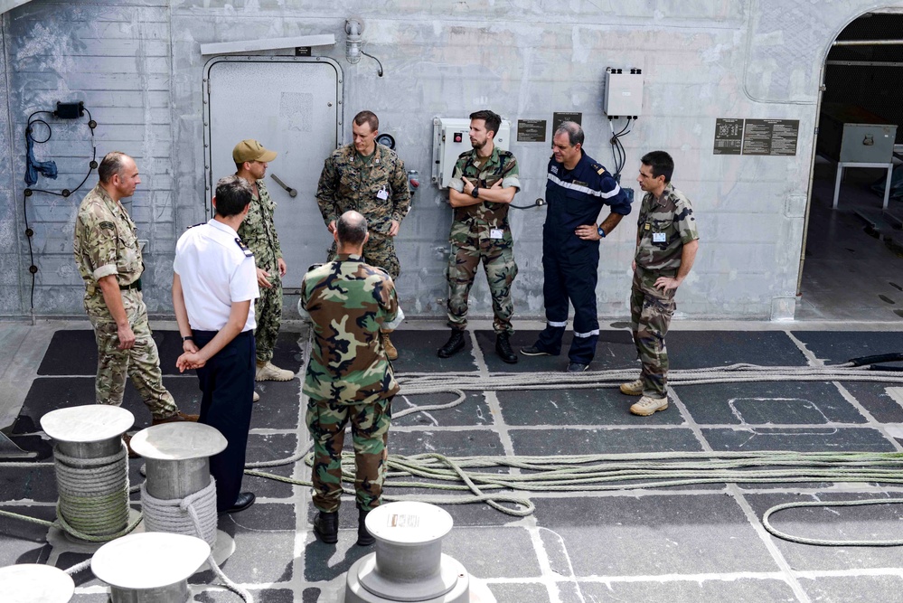 Partner Nation Military Troops Tour USNS Spearhead in Martinique