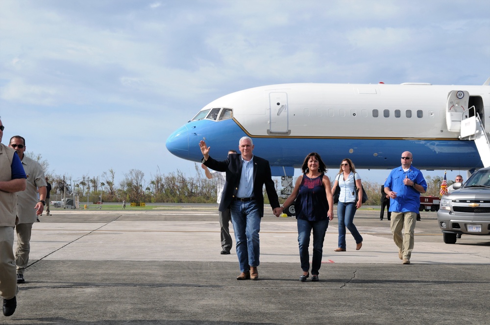 Receiving Vice President Mike Pence in Puerto Rico