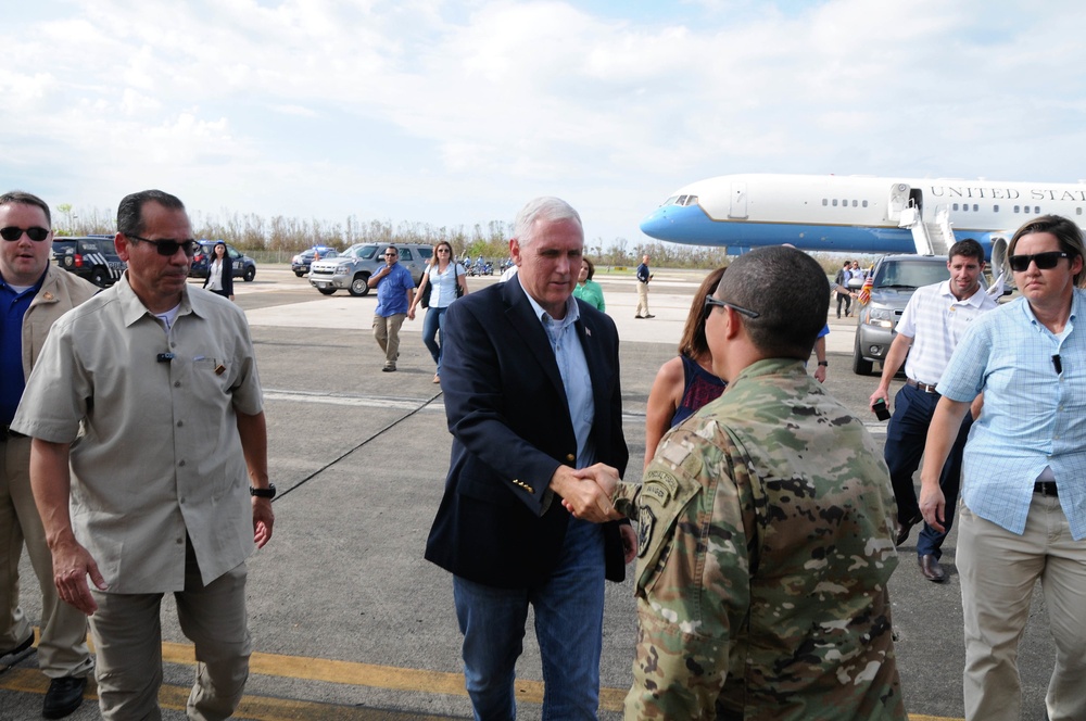 Receiving Vice President Mike Pence in Puerto Rico