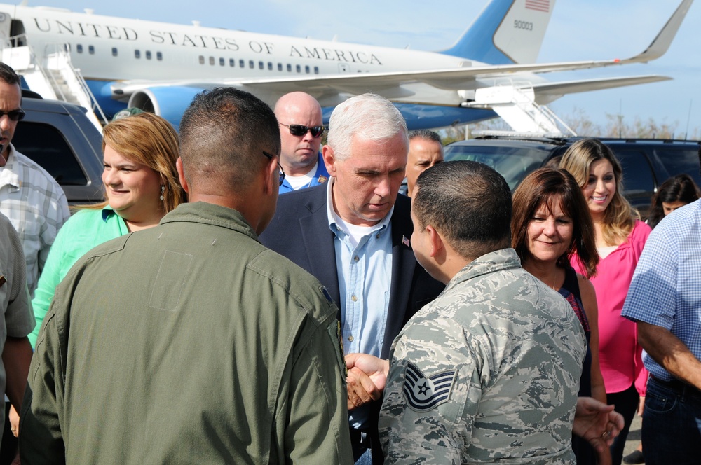Receiving Vice President Mike Pence in Puerto Rico