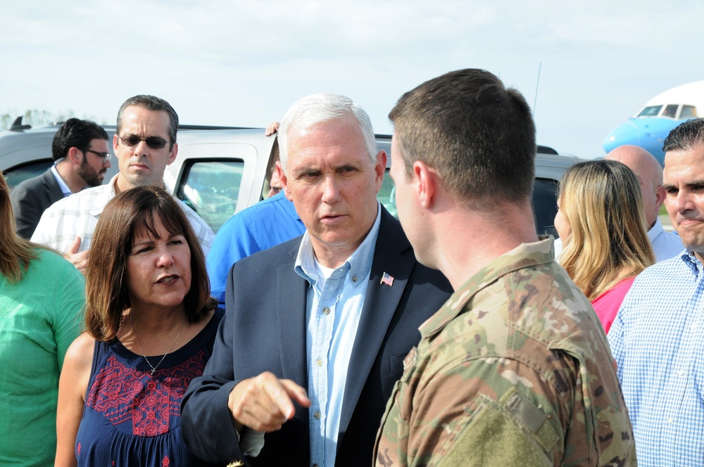 Receiving Vice President Mike Pence in Puerto Rico