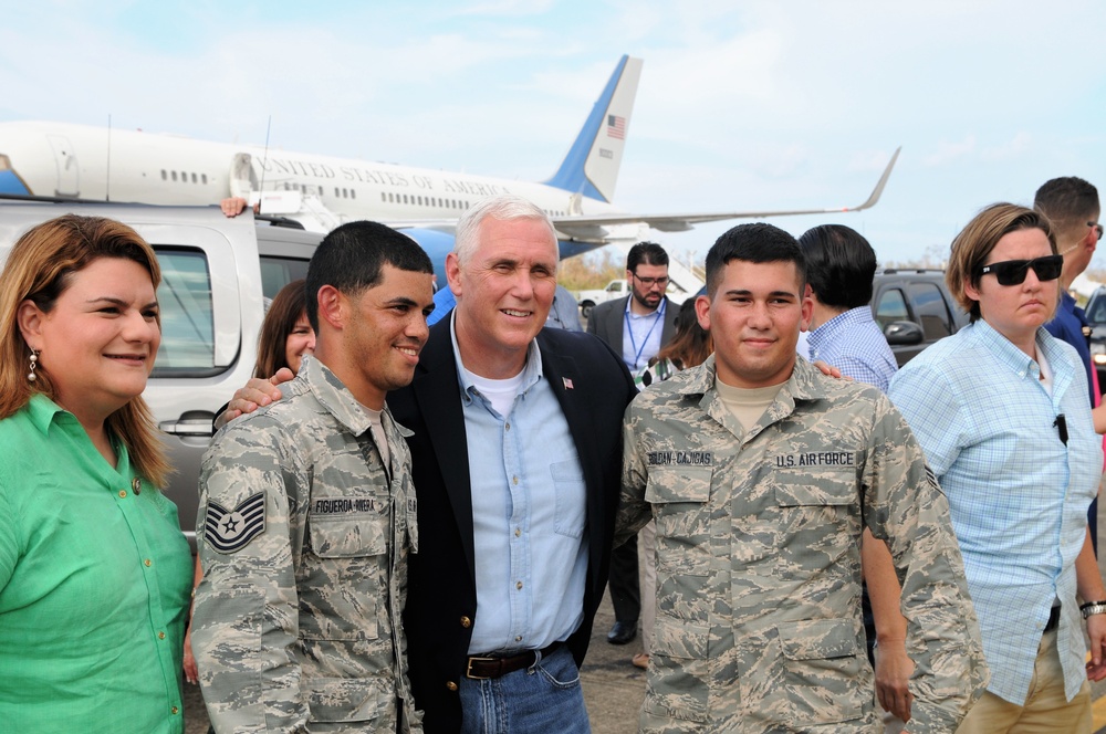 Receiving Vice President Mike Pence in Puerto Rico