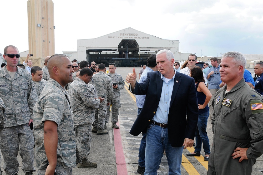 Receiving Vice President Mike Pence in Puerto Rico