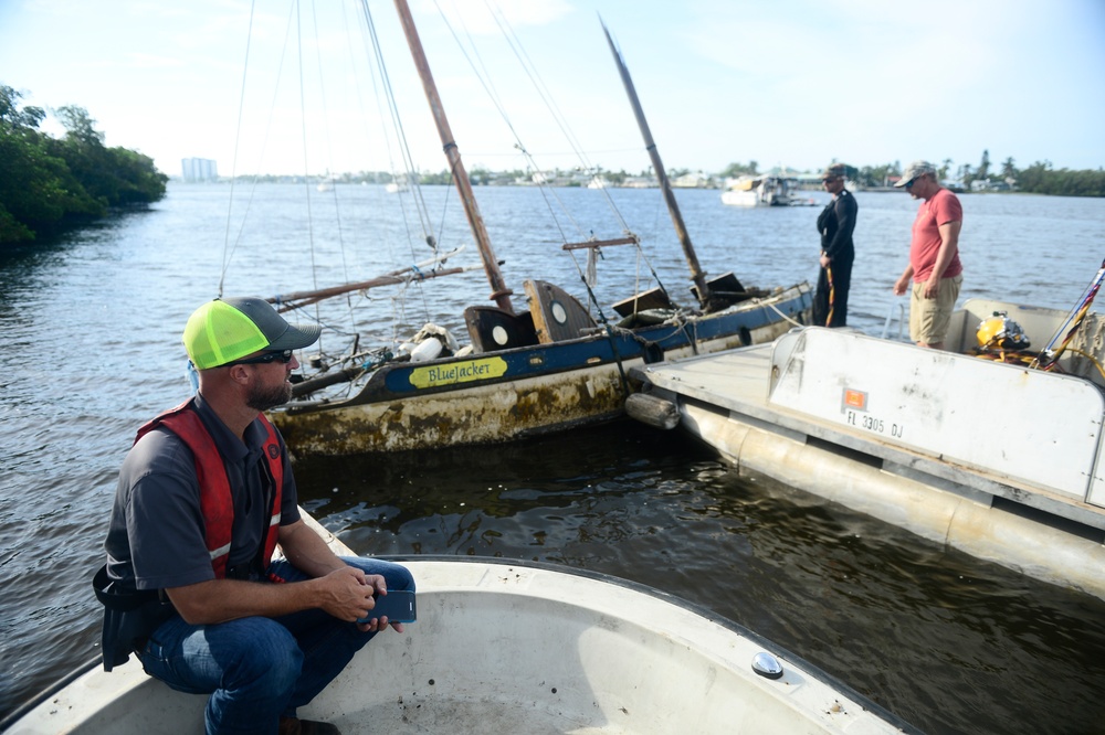 Response crews remove vessels displaced by Hurricane Irma in Florida waterways