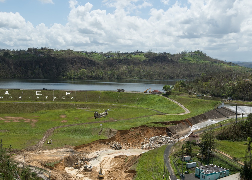 National Guard Reinforces Guajataca Dam Spillway