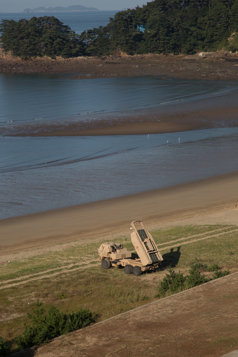 U.S. Soldiers launch rockets during live fire exercise in Daechon, South Korea