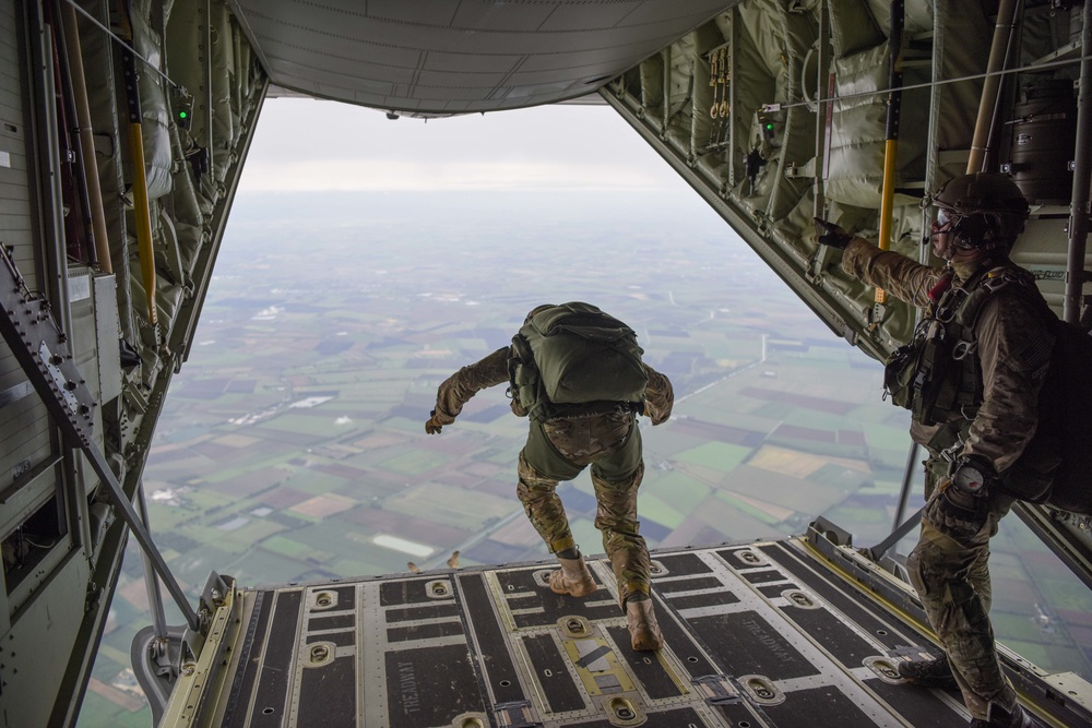 Military free-fall over southern England