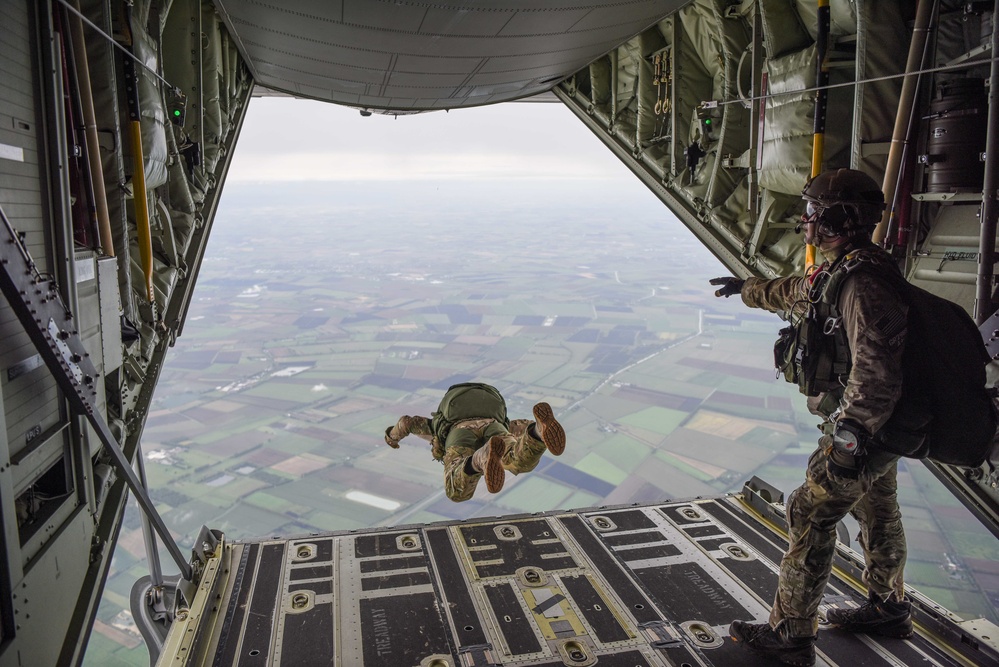 Military free-fall over southern England