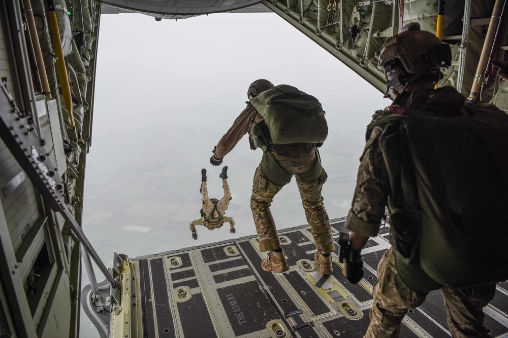 Military free-fall over southern England