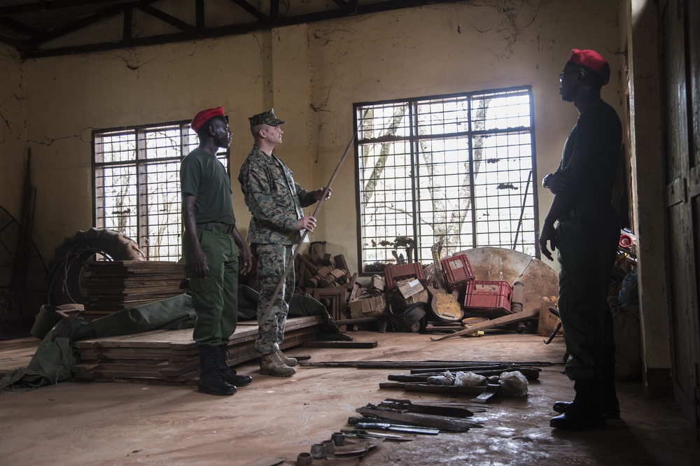 CJTF-HOA commander visits civil affairs team giving counter-illicit trafficking training in Tanzania
