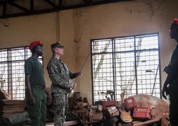 CJTF-HOA commander visits civil affairs team giving counter-illicit trafficking training in Tanzania