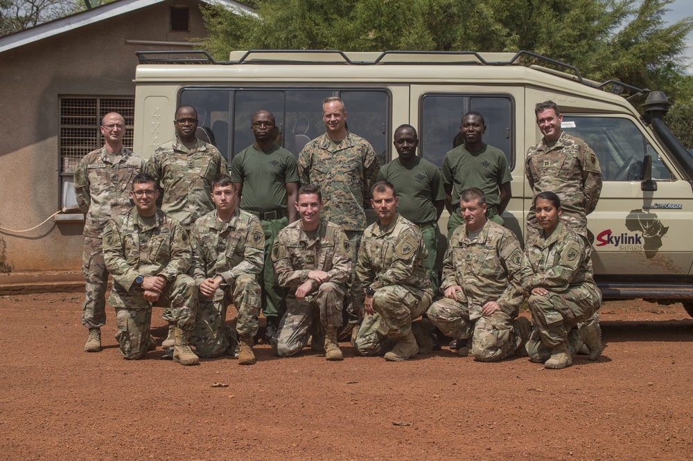 CJTF-HOA commander visits civil affairs team giving counter-illicit trafficking training in Tanzania