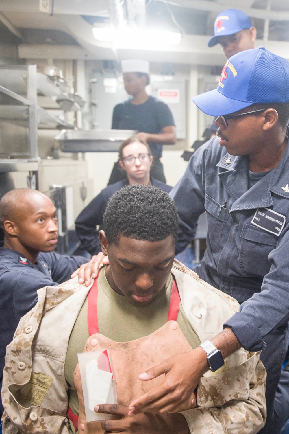 Pearl Harbor medical training team provides “man down” training to crew members