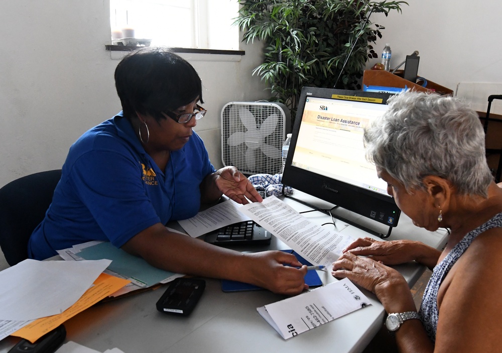 Small Business Administration Representatives Assist Local Residents at a Disaster Recovery Center Opens in St. Croix