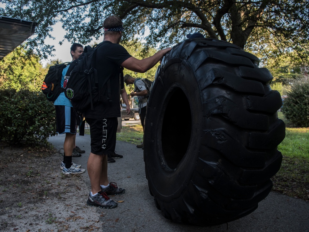 Air Commandos participate in a Go Ruck Challenge