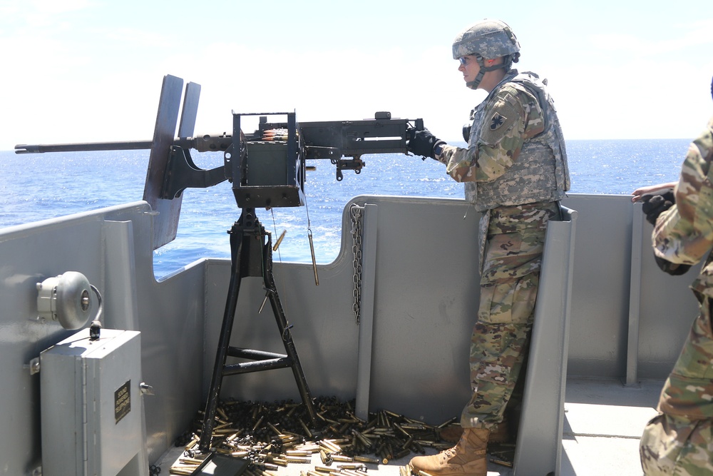 Army Mariners shooting up “tomatoes” on the open ocean