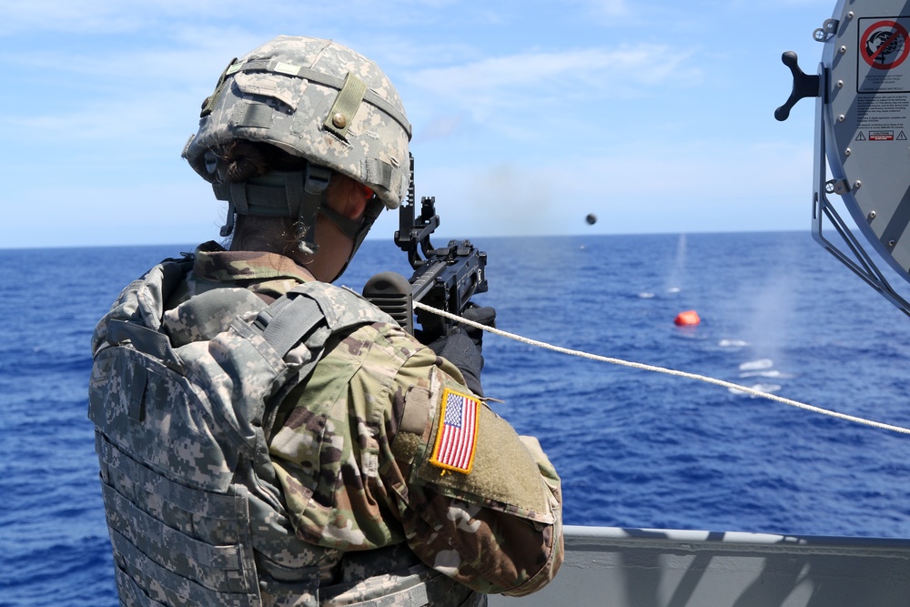 Army Mariners shooting up “tomatoes” on the open ocean