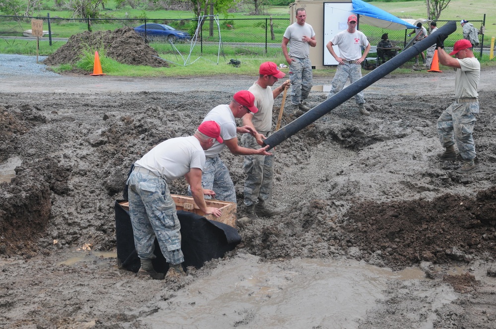 200th Red Horse Squadron constructs tent city post - hurricane