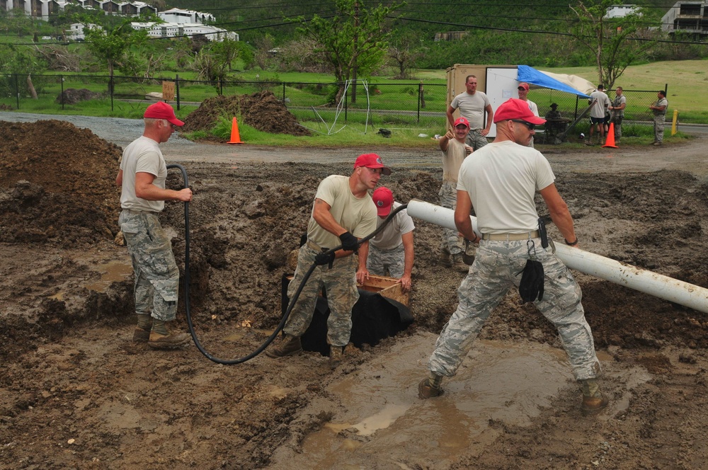 200th Red Horse Squadron constructs tent city post - hurricane