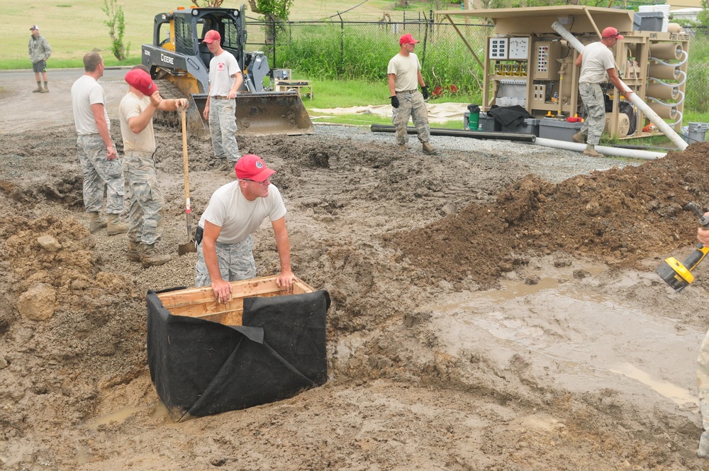 200th Red Horse Squadron constructs tent city post - hurricane