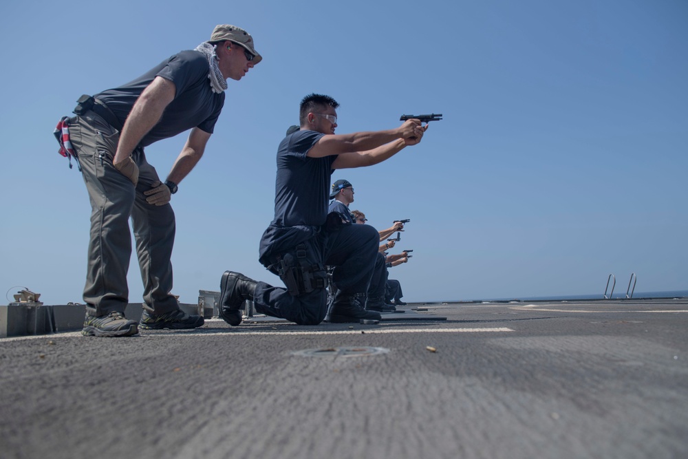 USS Lake Erie (CG 70) small arms quallification course