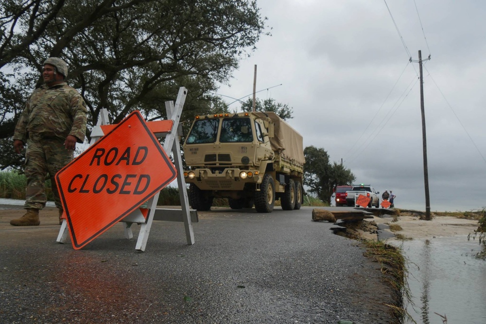 Mississippi National Guardsmen conduct hurricane relief efforts on the Gulf Coast