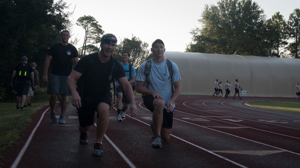 Air Commandos participate in a Go Ruck Challenge