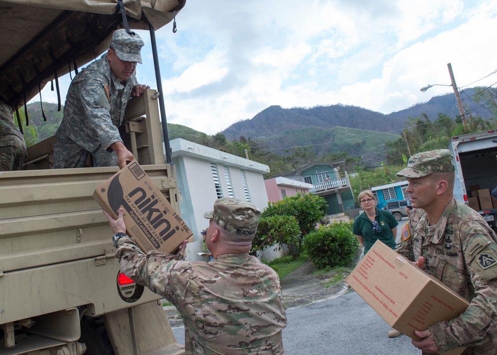 Joint Task Puerto Rico Delivers Supplies To Jayuya