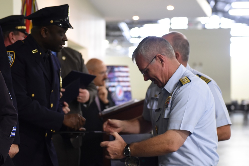 Coast Guard Presents Awards to Area Maritime Security Committee, FDNY, NYPD