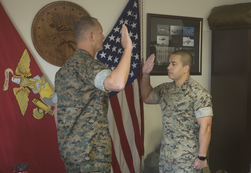 13th MEU Reenlistment: Staff Sgt. Anthony Amezcua