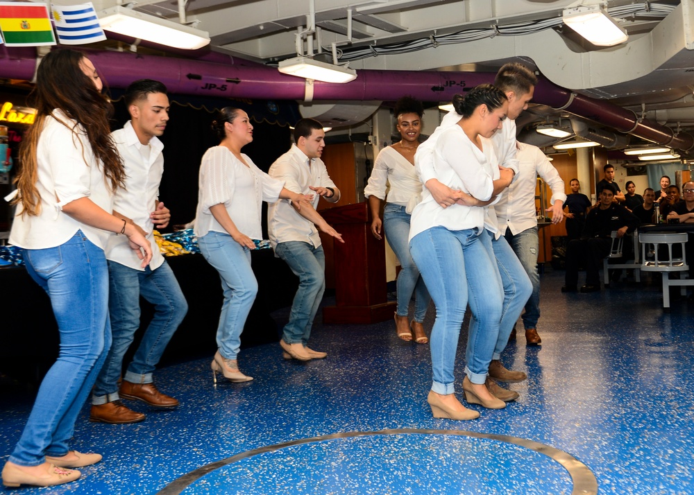 Sailors Dance During Hispanic Heritage Event