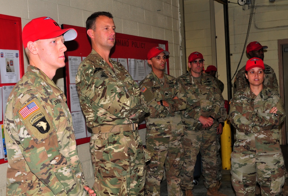 Brigadier General Kingsbury Visits 82nd Airborne Division Sustainment Brigade