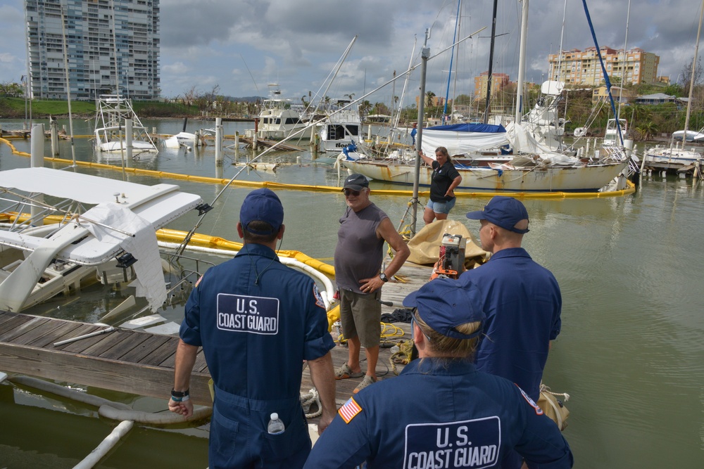 Maria ESF-10 PR Unified Command responders remove damaged vessels from the waters of Puerto Rico