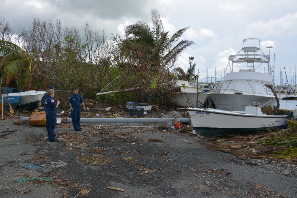 Maria ESF-10 PR Unified Command responders remove damaged vessels from the waters of Puerto Rico