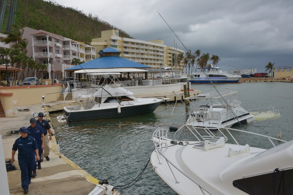 Maria ESF-10 PR Unified Command responders remove damaged vessels from the waters of Puerto Rico