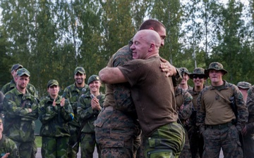 Marine Rotational Force Europe conduct ground fighting with the Swedish Armed Forces