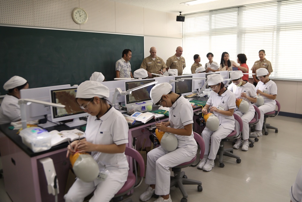 3d Dental Battalion command deck visits Okinawa Dental Hygiene School