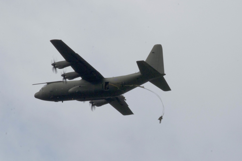 Multinational paratroopers jump into major exercise