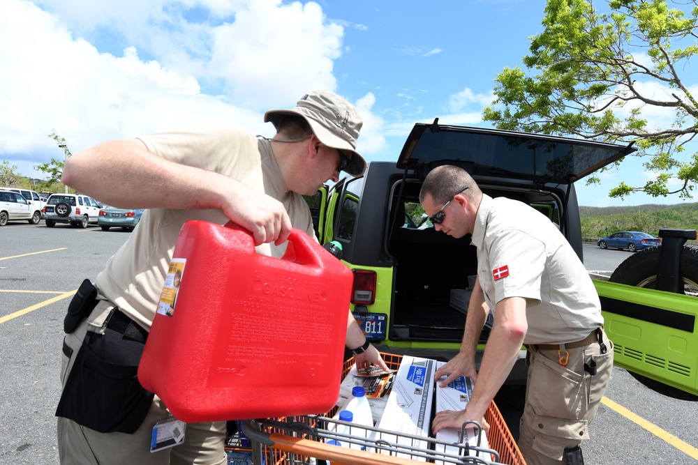 Danish Emergency Management Agency Teams Load Supplies In St. Thomas