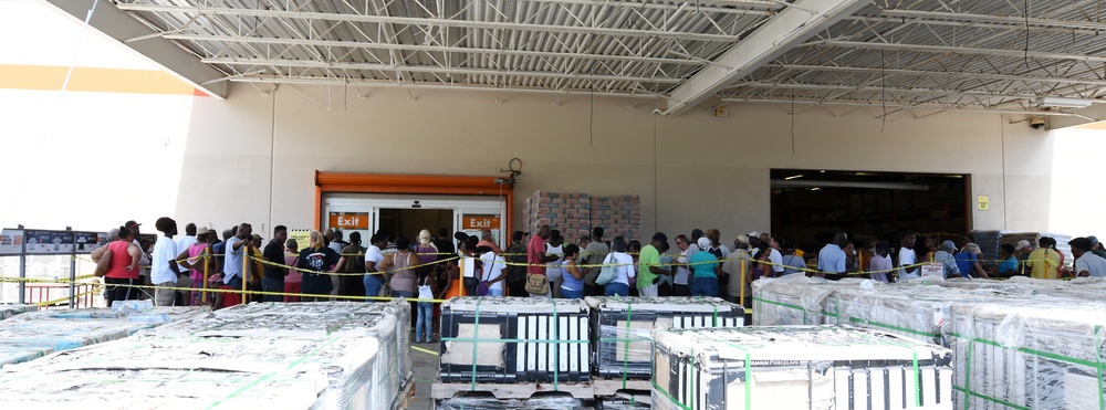 Local Residents Wait in Line at Home Depot