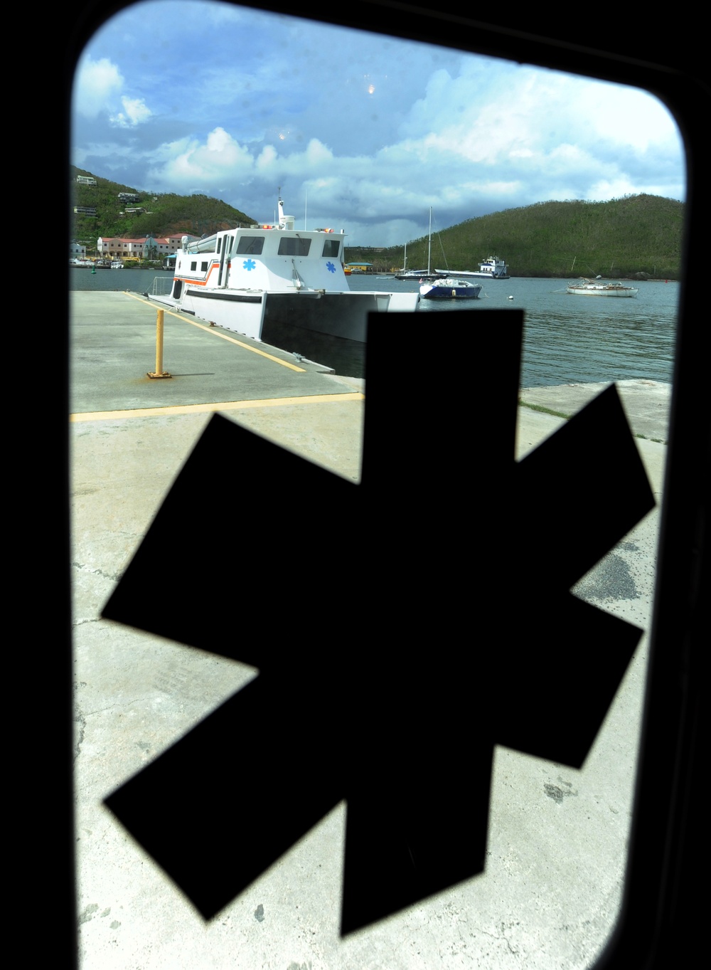 A Boat That is Used to Transport Patients Between Islands is Pictured