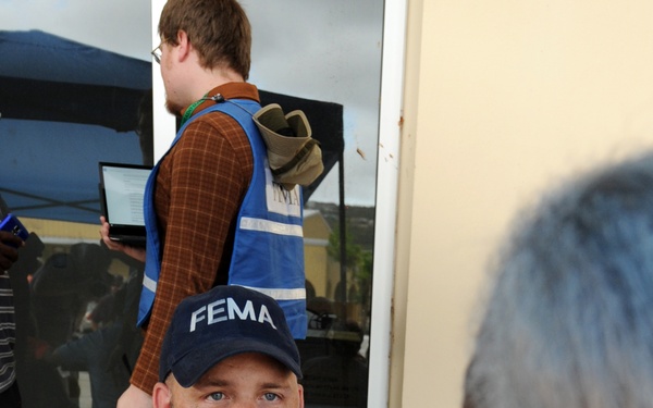 Disaster Survivor Assistance Team Members Help Register Local for FEMA Assistance