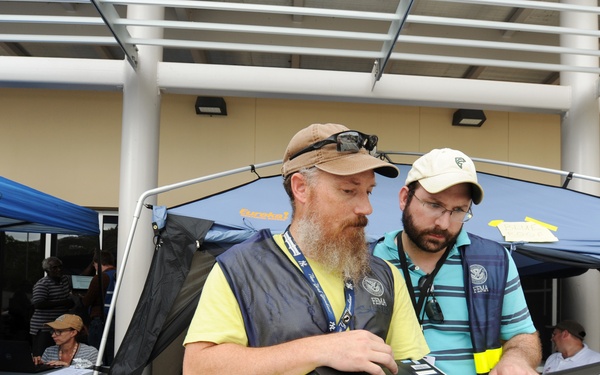 Disaster Survivor Assistance Team Members Help Register Local for FEMA Assistance