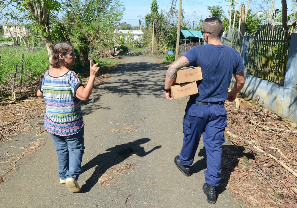 Coast Guardsmen deliver FEMA, donated aid to residents of Aguadilla, Puerto Rico